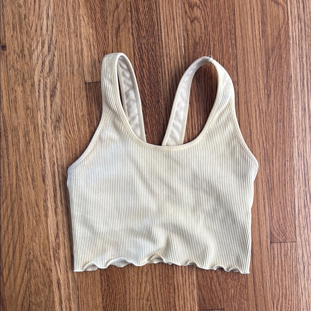 Spiritual Gangster yellow Sleeveless Fitted Crop Tank